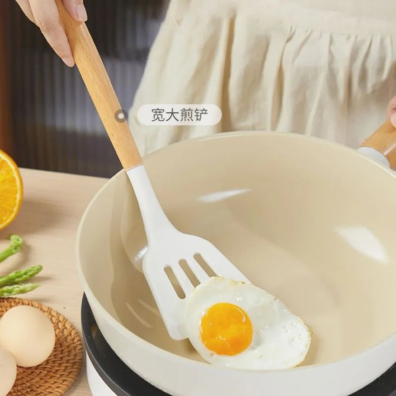 Silicone Kitchen Tools Wooden Handle