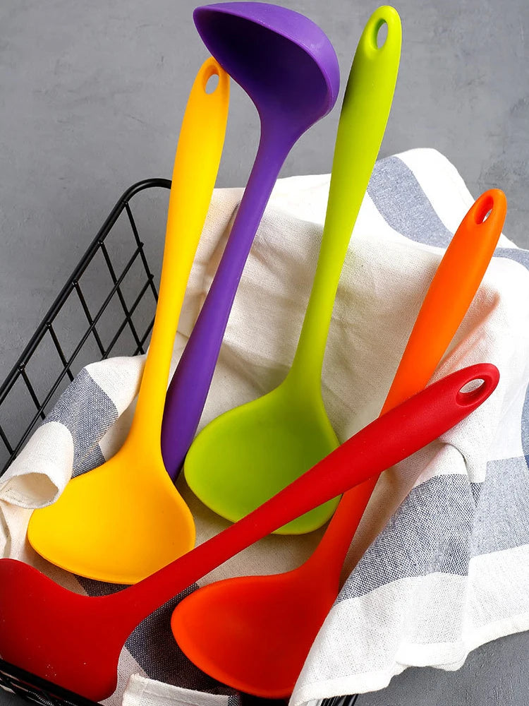 7 Colour Silicone Soup Spoons