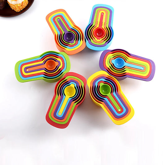 6PCS Rainbow Plastic Measuring Spoons