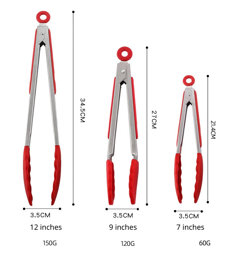 Stainless Steel Silicone Tongs