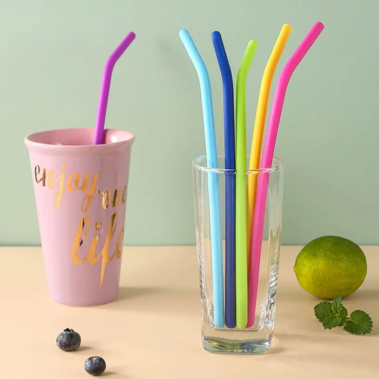 6/3/1 PCS Colourful Silicone Straws