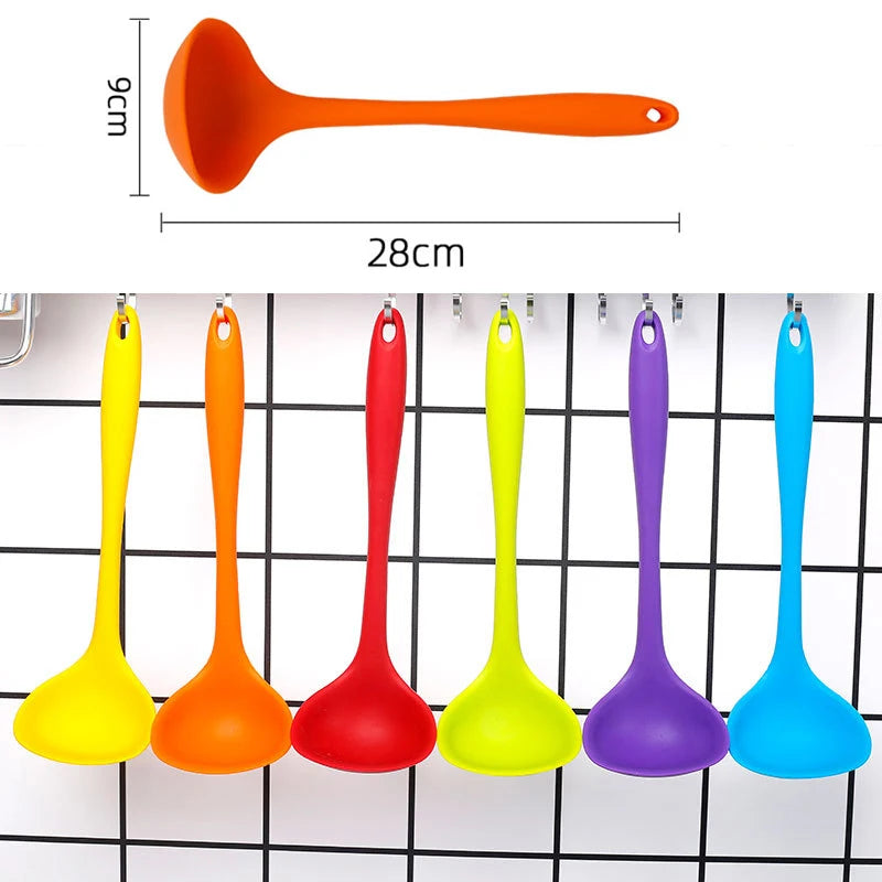 7 Colour Silicone Soup Spoons