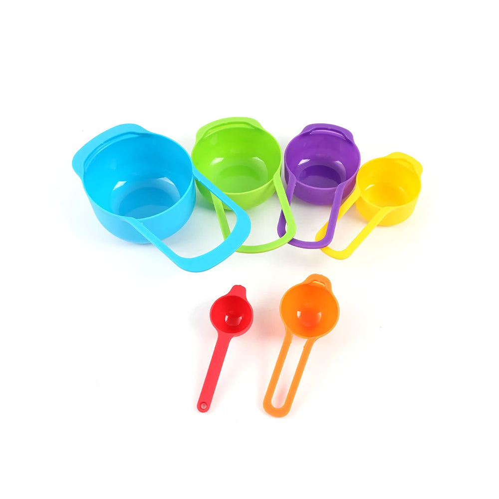 6PCS Rainbow Plastic Measuring Spoons