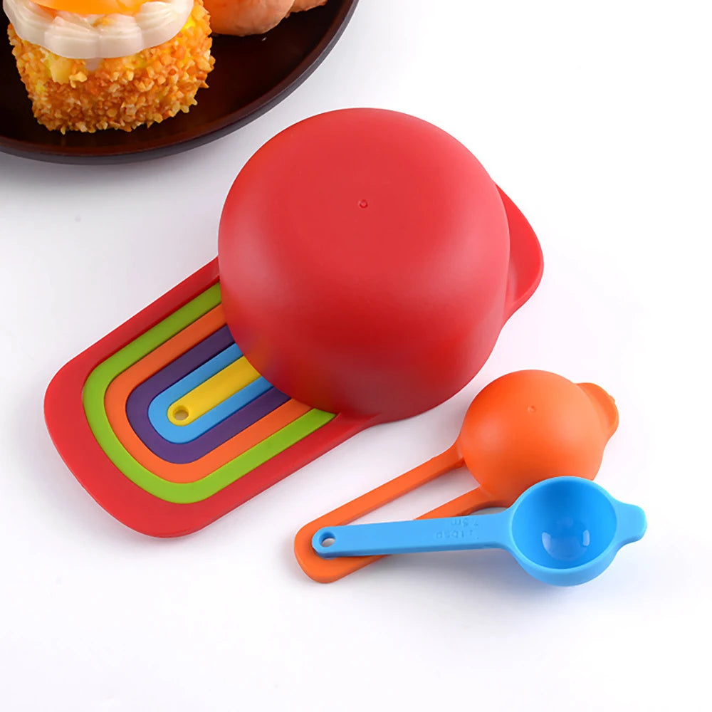 6PCS Rainbow Plastic Measuring Spoons