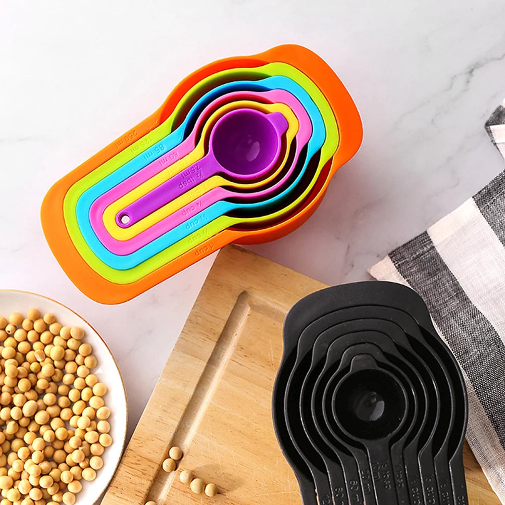 6PCS Rainbow Plastic Measuring Spoons